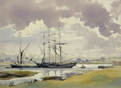 Shipping at Anchor, Woodbridge, Suffolk by Thomas Churchyard